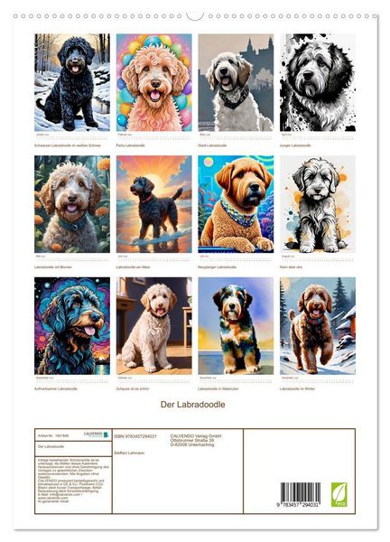 Produktbild: Der Labradoodle (hochwertiger Premium Wandkalender 2026 DIN A2 hoch), Kunstdruck in Hochglanz