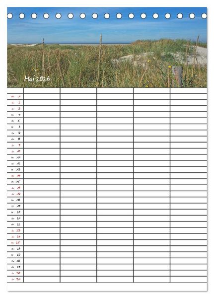 Produktbild: St. Peter Ording Familienplaner (Tischkalender 2026 DIN A5 hoch), CALVENDO Monatskalender