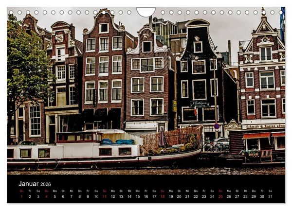 Produktbild: psychadelic Amsterdam - Stadtansichten zwischen Tag und Traum (Wandkalender 2026 DIN A4 quer), CALVENDO Monatskalender