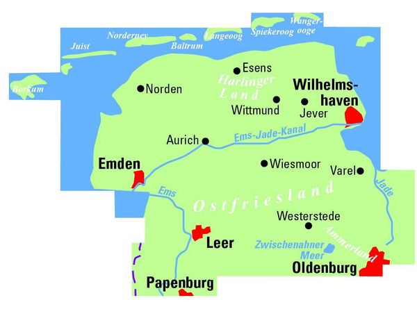 Produktbild: BVA ADFC Regionalkarte Ostfriesland 1:75.000
