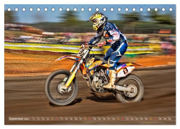 Produktbild: Motocross - mit vollem Risiko (Tischkalender 2026 DIN A5 quer), CALVENDO Monatskalender