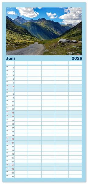 Produktbild: Familienplaner 2026 - Auf Hochtouren mit 5 Spalten (Wandkalender, 21 x 45 cm) CALVENDO