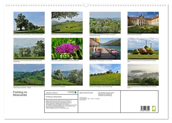 Produktbild: Fr&uuml;hling im Mostviertel (Wandkalender 2026 DIN A2 quer), CALVENDO Monatskalender