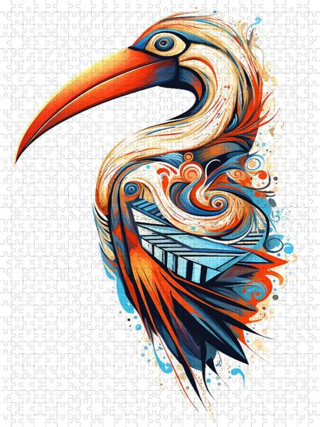 Produktbild: CALVENDO Puzzle Ibis im Tattoo Design | 2000 Teile Lege-Gr&ouml;&szlig;e 90x67cm Foto-Puzzle f&uuml;r gl&uuml;ckliche Stunden