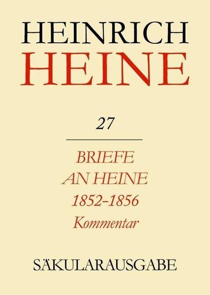 Produktbild: Briefe an Heine 1852-1856. Kommentar