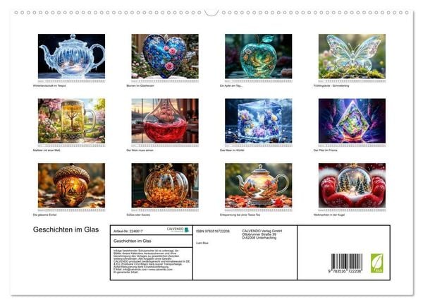 Produktbild: Geschichten im Glas (hochwertiger Premium Wandkalender 2026 DIN A2 quer), Kunstdruck in Hochglanz