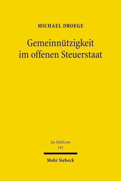 Produktbild: Gemeinn&uuml;tzigkeit im offenen Steuerstaat