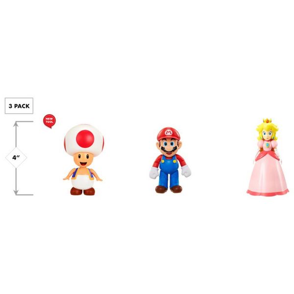 Produktbild: Nintendo Super Mario 3er Pack Mario & Friends, 10 cm