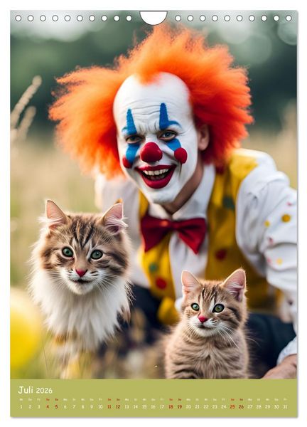 Produktbild: KI Clowns Mit Leichtigkeit das Leben genie&szlig;en (Wandkalender 2026 DIN A4 hoch), CALVENDO Monatskalender