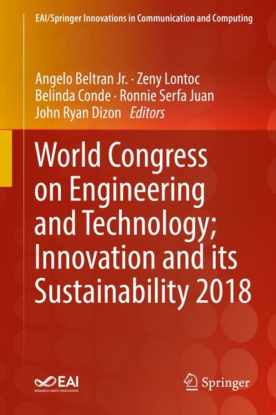 Produktbild: World Congress on Engineering and Technology; Innovation and its Sustainability 2018