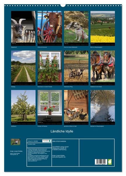 Produktbild: L&auml;ndliche Idylle (Wandkalender 2026 DIN A2 hoch), CALVENDO Monatskalender