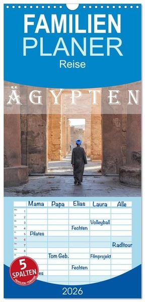 Produktbild: Familienplaner 2026 - &Auml;gypten mit 5 Spalten (Wandkalender, 21 x 45 cm) CALVENDO
