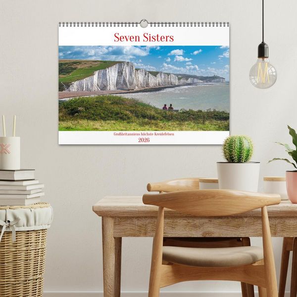 Produktbild: Seven Sisters - Gro&szlig;britanniens h&ouml;chste Kreidefelsen (Wandkalender 2026 DIN A3 quer), CALVENDO Monatskalender
