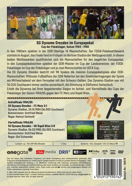 Produktbild: Direkt&uuml;bertragungen - SG Dynamo Dresden im Europapokal: Saison 1984-1985