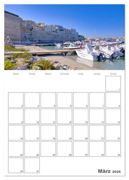 Produktbild: Faszinierendes Apulien (Wandkalender 2026 DIN A4 hoch), CALVENDO Monatskalender