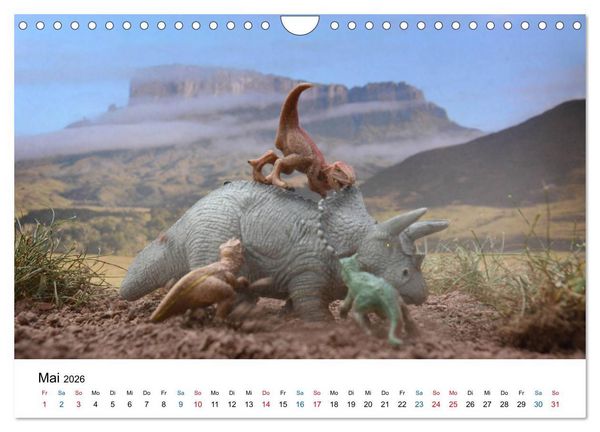 Produktbild: Faszination Urzeit - wenn Spielzeugdinos zum Leben erwachen (Wandkalender 2026 DIN A4 quer), CALVENDO Monatskalender