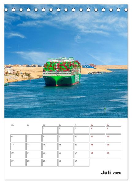 Produktbild: Suezkanal - Urlaubsplaner (Tischkalender 2026 DIN A5 hoch), CALVENDO Monatskalender