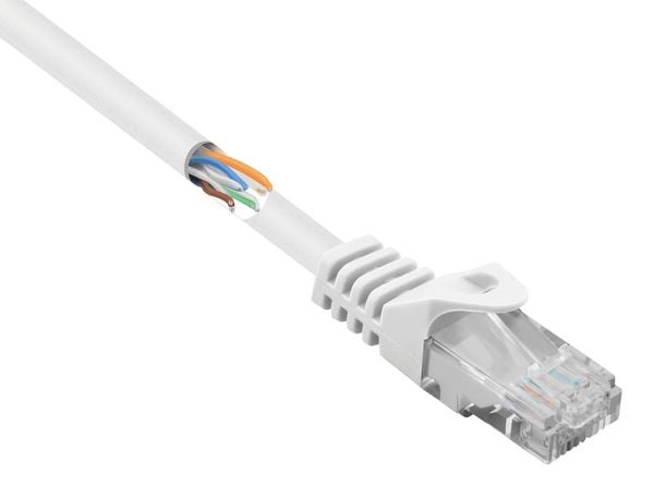 Renkforce RF-5043828 RJ45 Netzwerkkabel, Patchkabel CAT 5e U/UTP 10.00 m Weiß mit Rastnasenschutz 1 St.