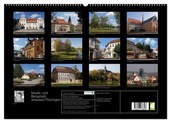 Produktbild: Musik- und Bergstadt Sondershausen/Th&uuml;ringen (hochwertiger Premium Wandkalender 2026 DIN A2 quer), Kunstdruck in Hochglanz