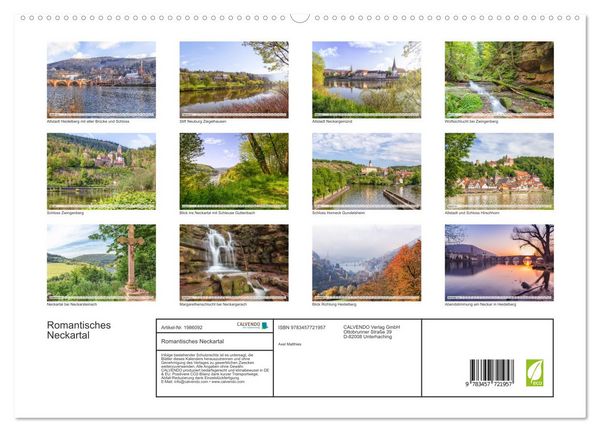 Produktbild: Romantisches Neckartal (hochwertiger Premium Wandkalender 2026 DIN A2 quer), Kunstdruck in Hochglanz