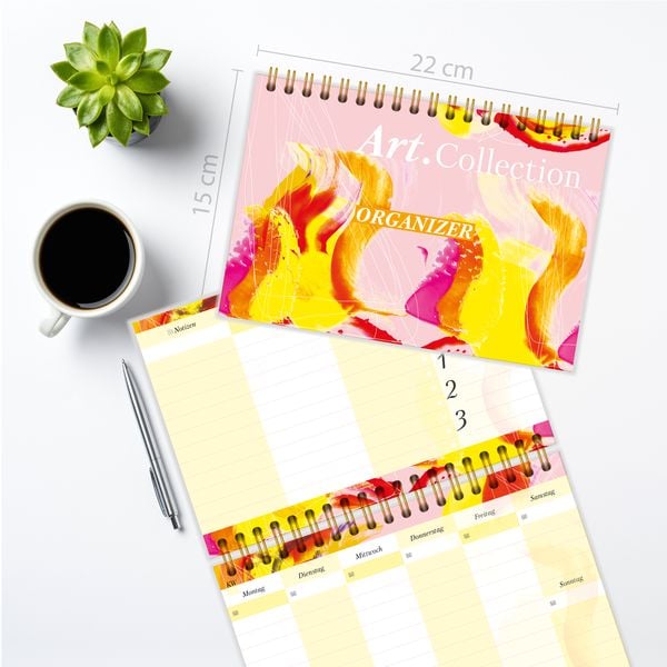 Produktbild: Tischkalender 2024/2025 Der ideale Tisch-Organizer ohne Datum mit stabilem Hardcover und Spiralbindung aus der Art.Collection von Stay Inspired
