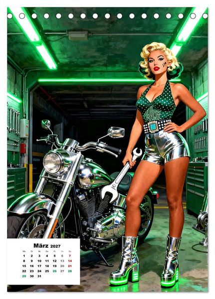 Produktbild: Neon-Girls (Tischkalender 2027 DIN A5 hoch), CALVENDO Monatskalender