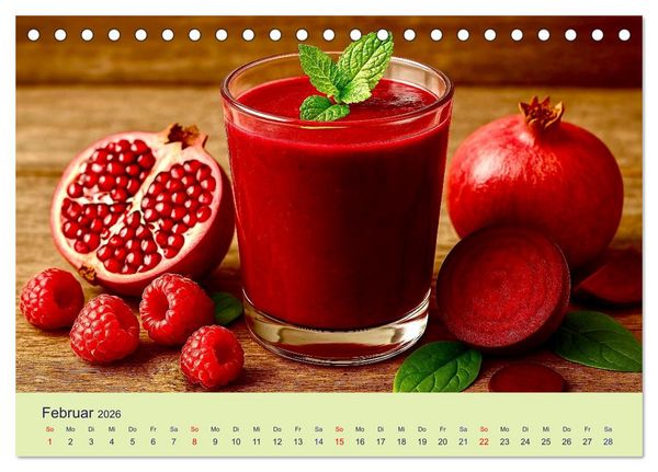 Produktbild: Gesunde Smoothies (Tischkalender 2026 DIN A5 quer), CALVENDO Monatskalender