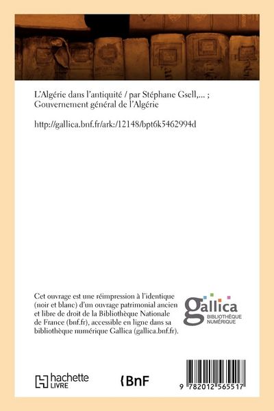 Produktbild: L'Alg&eacute;rie Dans l'Antiquit&eacute; (&Eacute;d.1900)