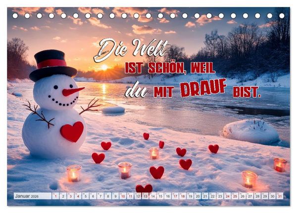 Produktbild: HERZENSSACHE Liebe und Dankbarkeit schenken (Tischkalender 2026 DIN A5 quer), CALVENDO Monatskalender