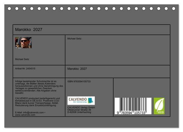 Produktbild: Marokko 2027 (Tischkalender 2027 DIN A5 quer), CALVENDO Monatskalender