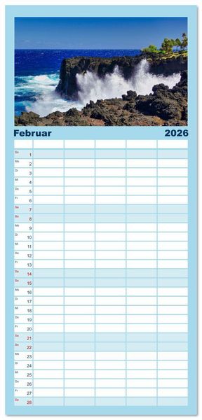 Produktbild: Familienplaner 2026 - La Reunion - Traumhafte K&uuml;sten und Hochgebirge mit 5 Spalten (Wandkalender, 21 x 45 cm) CALVENDO