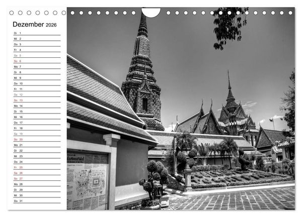 Produktbild: Bangkok Impressionen in Schwarz Wei&szlig; (Wandkalender 2026 DIN A4 quer), CALVENDO Monatskalender