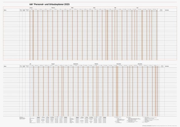 Rido/idé 7033700005 Personal- und Urlaubsplaner (2025)| 1 Seite = 12 Monate
