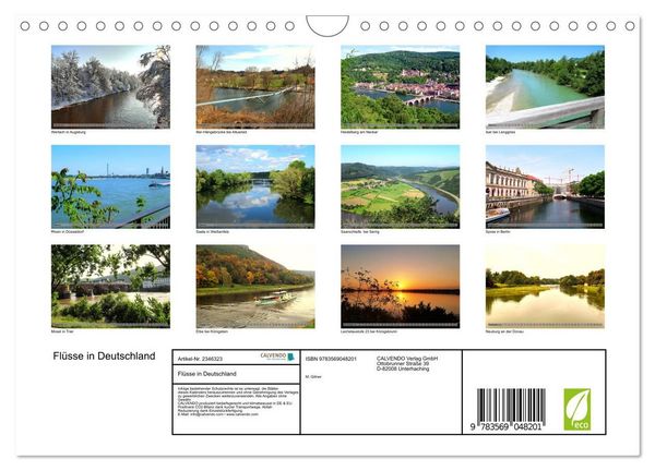 Produktbild: Fl&uuml;sse in Deutschland (Wandkalender 2027 DIN A4 quer), CALVENDO Monatskalender