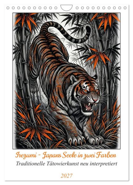 Produktbild: Irezumi - Japans Seele in zwei Farben (Wandkalender 2027 DIN A4 hoch), CALVENDO Monatskalender