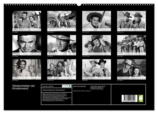 Produktbild: Westernhelden der Kinoleinwand (hochwertiger Premium Wandkalender 2026 DIN A2 quer), Kunstdruck in Hochglanz