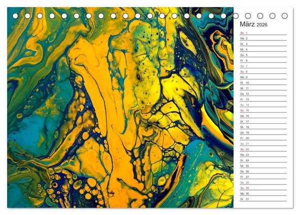 Produktbild: Abstract World - abstrakte Kunst in Acrylflie&szlig;technik (Tischkalender 2026 DIN A5 quer), CALVENDO Monatskalender