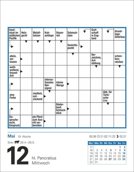 Produktbild: Kreuzwortr&auml;tsel Tagesabrei&szlig;kalender 2027