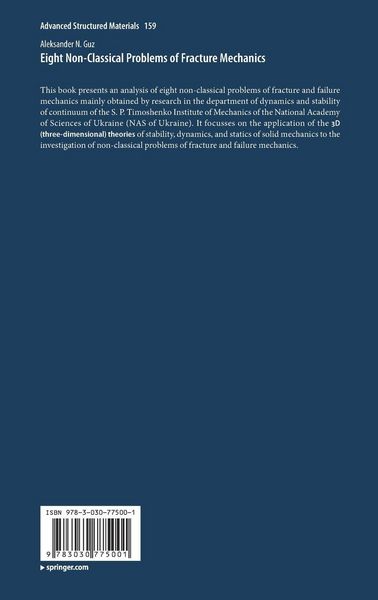 Produktbild: Eight Non-Classical Problems of Fracture Mechanics
