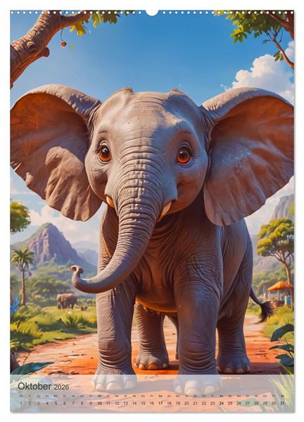 Produktbild: Wild und Knuffig &ndash; Knuddelsafari durch Afrika (Wandkalender 2026 DIN A2 hoch), CALVENDO Monatskalender
