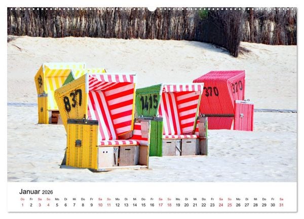 Produktbild: Langeoog - Sommer, Sonne, Strand (Wandkalender 2026 DIN A2 quer), CALVENDO Monatskalender