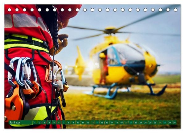 Produktbild: Im Bann der Rettung - Rettungshubschrauber (Tischkalender 2026 DIN A5 quer), CALVENDO Monatskalender