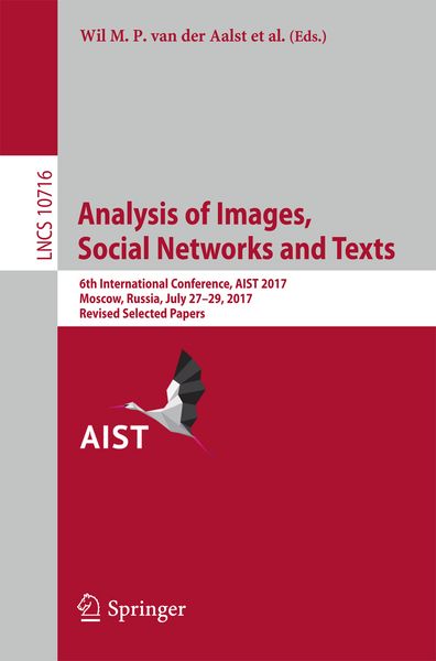 Produktbild: Analysis of Images, Social Networks and Texts