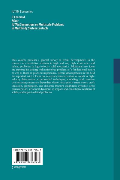 Produktbild: IUTAM Symposium on Multiscale Problems in Multibody System Contacts