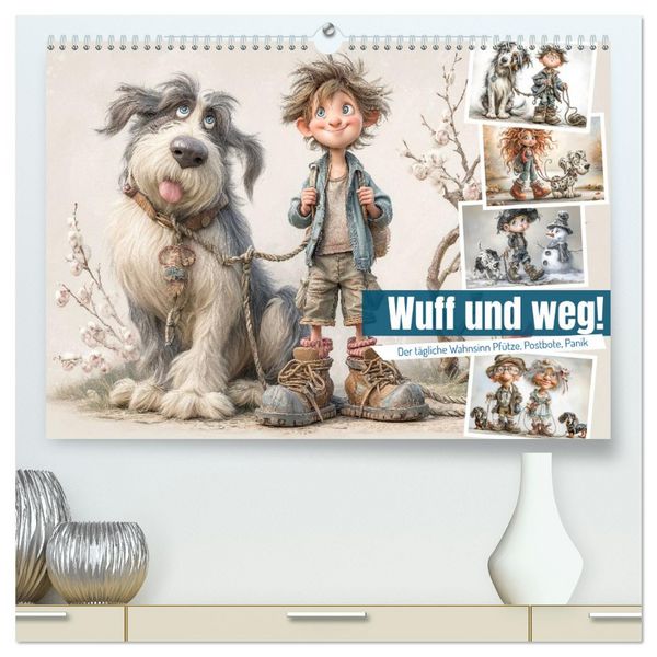 Produktbild: Wuff und weg! (hochwertiger Premium Wandkalender 2026 DIN A2 quer), Kunstdruck in Hochglanz