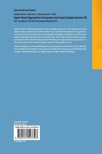 Produktbild: Agent-Based Approaches in Economic and Social Complex Systems VII