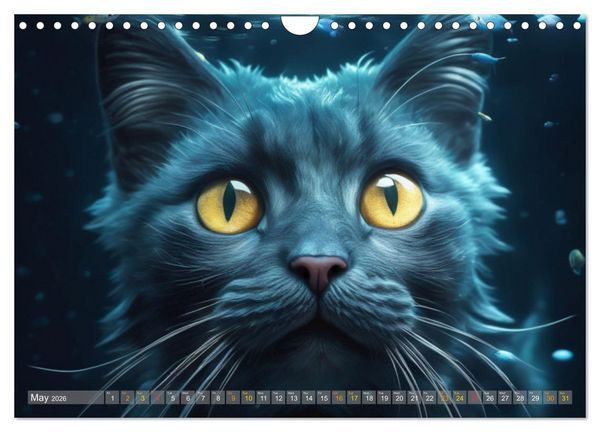 Produktbild: Cats underwater (Wall Calendar 2026 DIN A4 landscape), CALVENDO 12 Month Wall Calendar