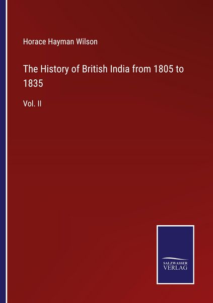 Produktbild: The History of British India from 1805 to 1835