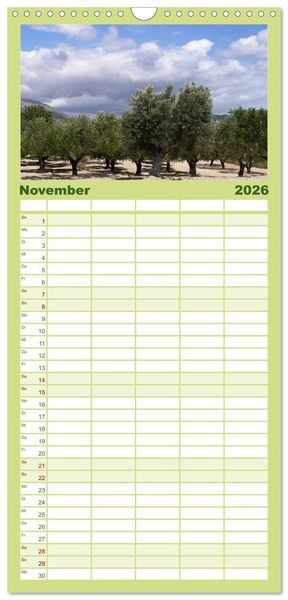 Produktbild: Familienplaner 2026 - Trauminsel Rhodos mit 5 Spalten (Wandkalender, 21 x 45 cm) CALVENDO