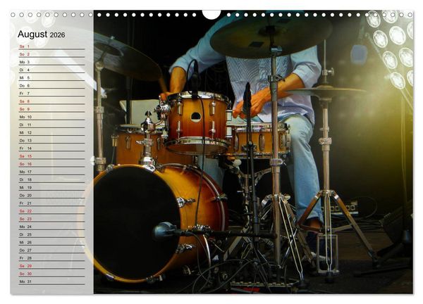 Produktbild: Schlagzeug onstage - "abgerockt" (Wandkalender 2026 DIN A3 quer), CALVENDO Monatskalender